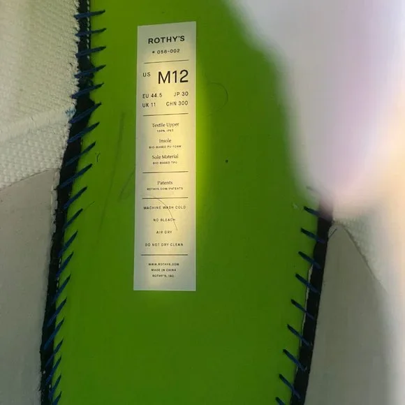 Rothy's RS01 The Sneaker Bright White Men's NWOB sz 12 - Picture 11 of 11